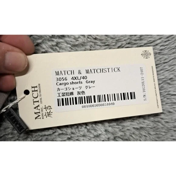 Match & Matchstick Cargo Shorts Mens Sz 40 Khaki Dress Chino Work Pockets Flat - Picture 9 of 14